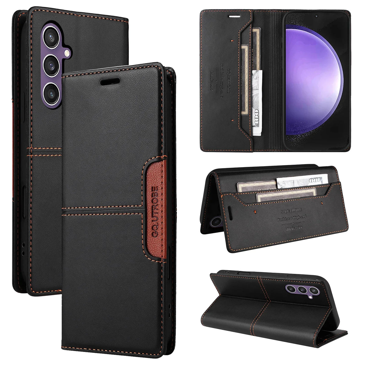 Flip leather wallet case for Samsung Galaxy S, Note and A series, view 6