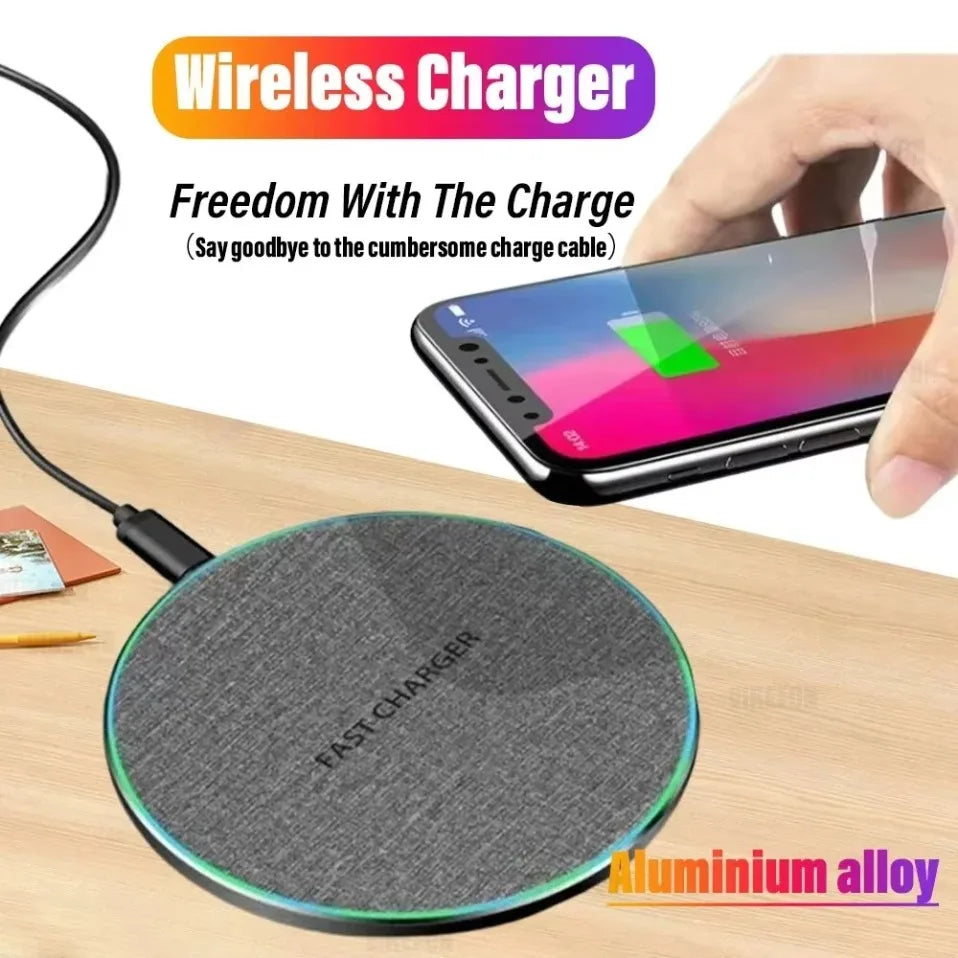 Ultra-thin fast wireless charger pad for iPhone and Samsung Galaxy, view 2