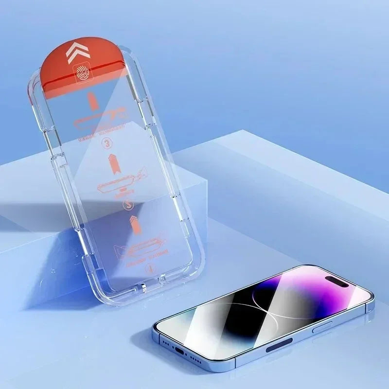 Dust-free tempered glass screen protector for iPhone, view 6