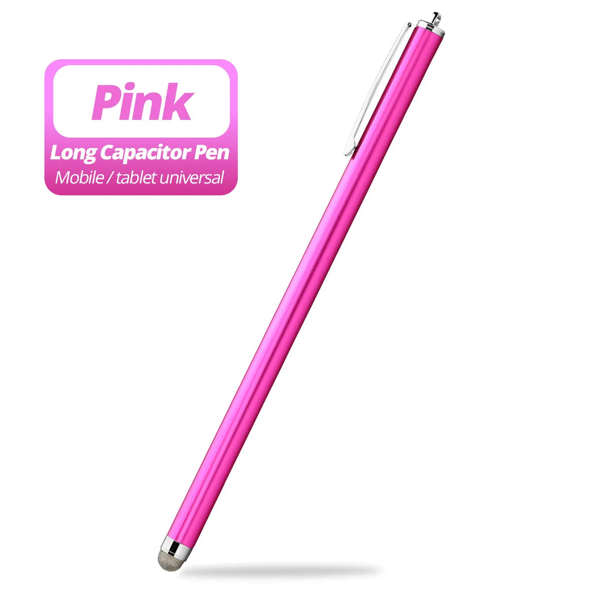Long capacitive stylus pen for touch screens, pink
