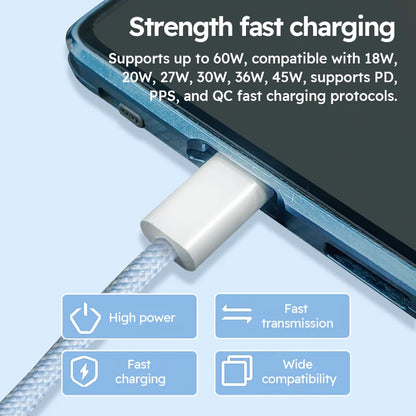 60W braided USB-C cable 3-Pack, view 5