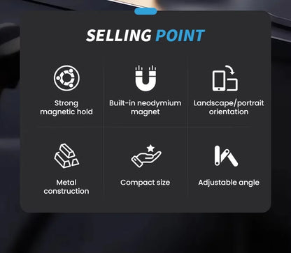Foldable double-sided magnetic car phone mount with 360° rotation, view 7