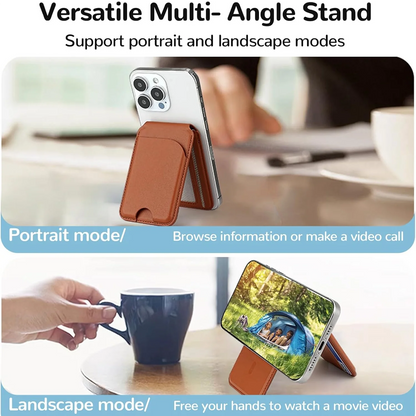 Magnetic leather wallet with stand, view 5