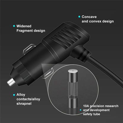 3-in-1 120W car cigarette lighter splitter with USB-C, view 5