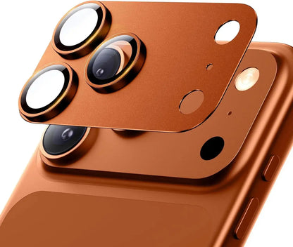 Metal ring camera lens protector for iPhone 17 Pro and Pro Max, orange