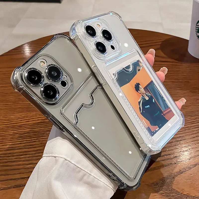 Clear card slot wallet case for iPhone, view 6