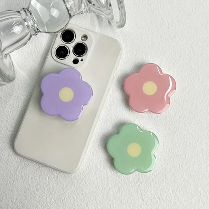 Clear flower expandable phone grip and stand