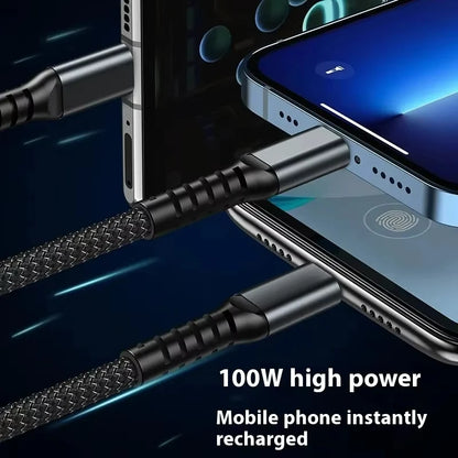 100W 3-in-1 transparent charging cable with digital display, view 6