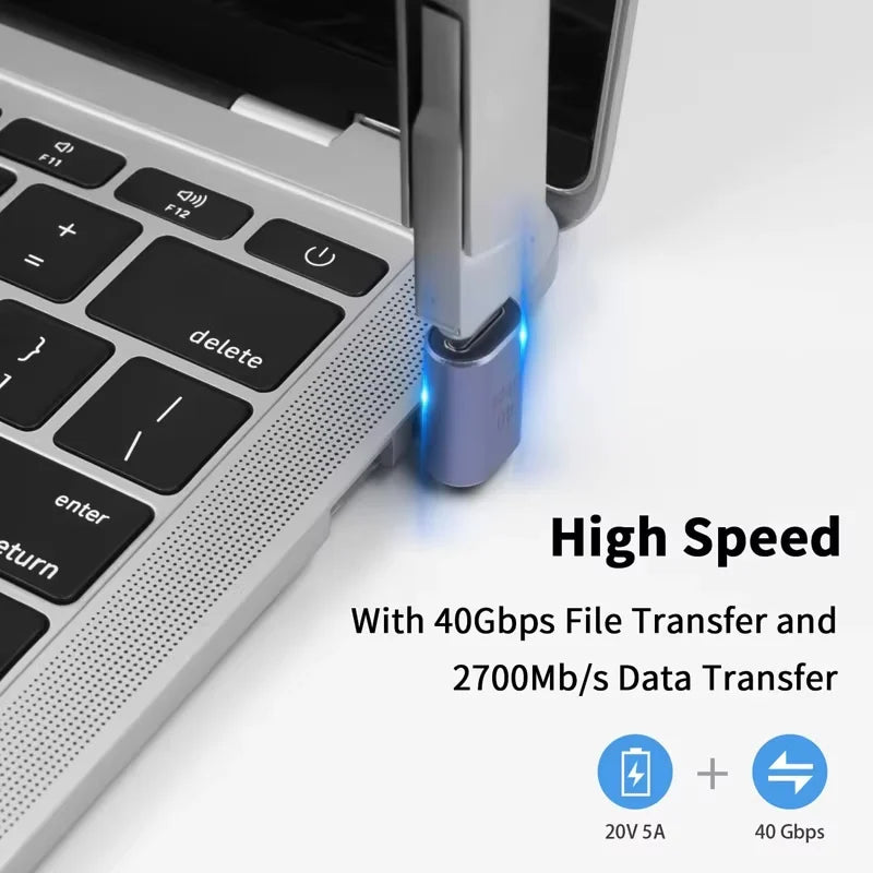USB4 40Gbps 90-degree USB-C adapter, 100W, view 2