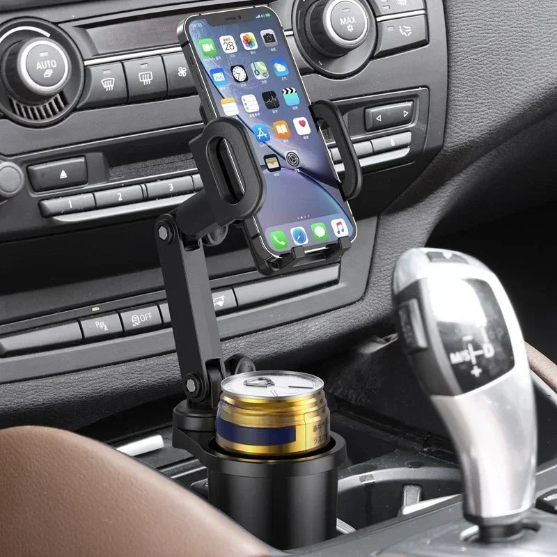 Car cup holder expander with 360° phone mount, view 4