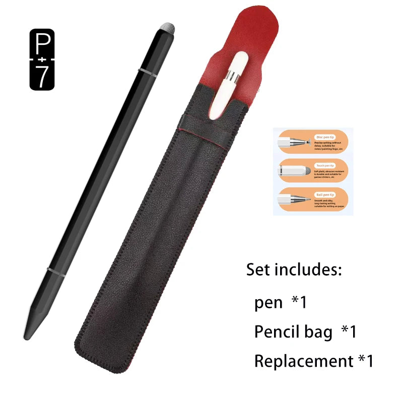 Universal touch screen stylus with three tips and ballpoint pen, view 8