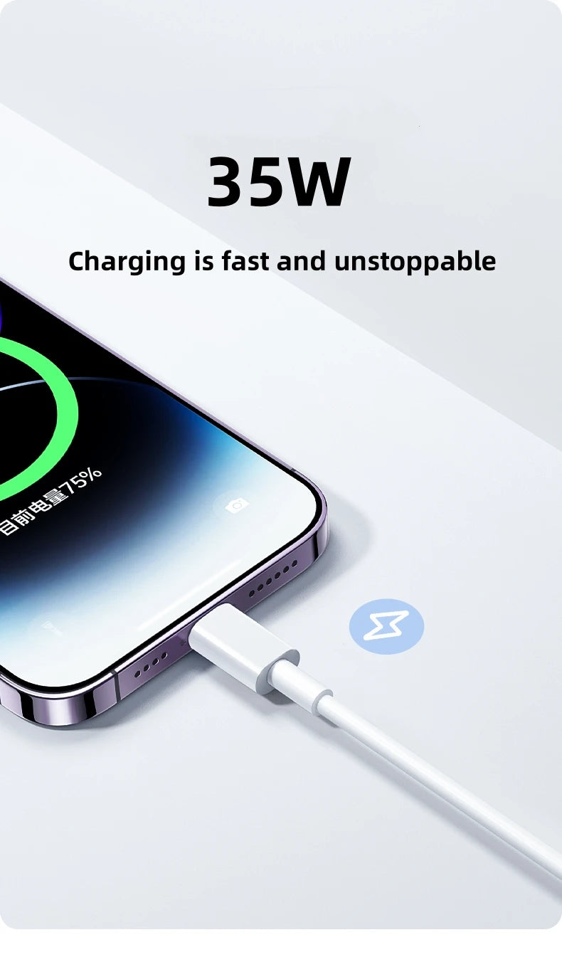 35W PD USB-C fast charger & cable for iPhone 11–15, view 3