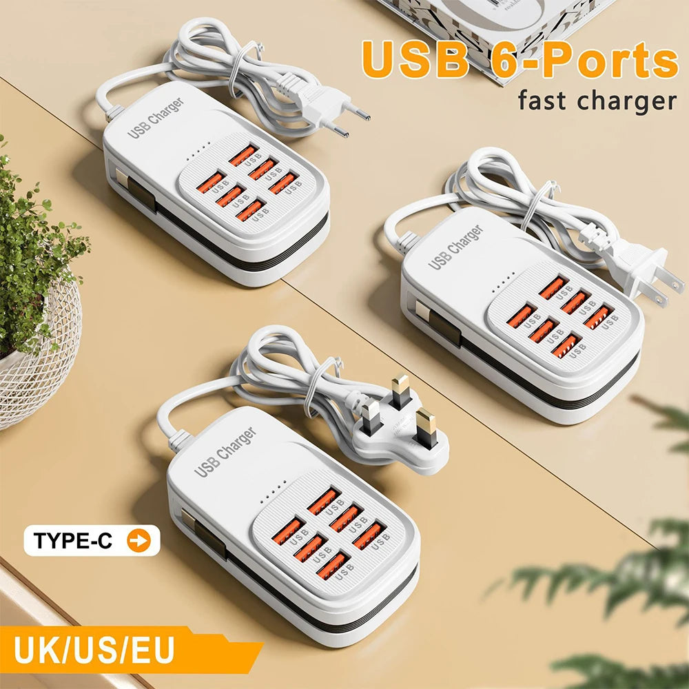 6-in-1 USB charging station with 3 PD and 3 USB ports, view 5