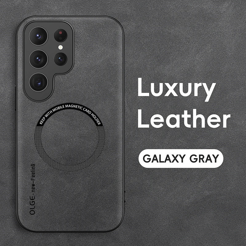 MagSafe magnetic case for Samsung Galaxy S20–S26, grey