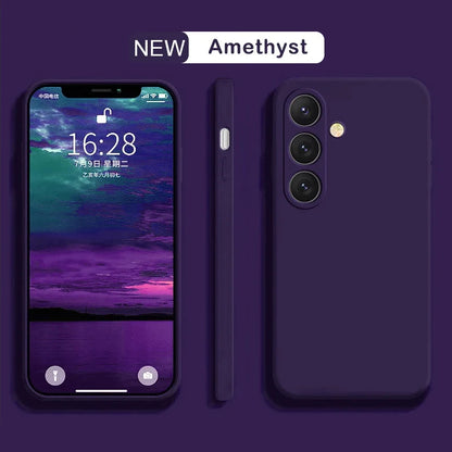 Soft liquid silicone case for Samsung Galaxy S23–S25, dark purple