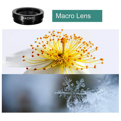 3-in-1 clip-on phone lens kit with fisheye, wide angle and macro, view 3