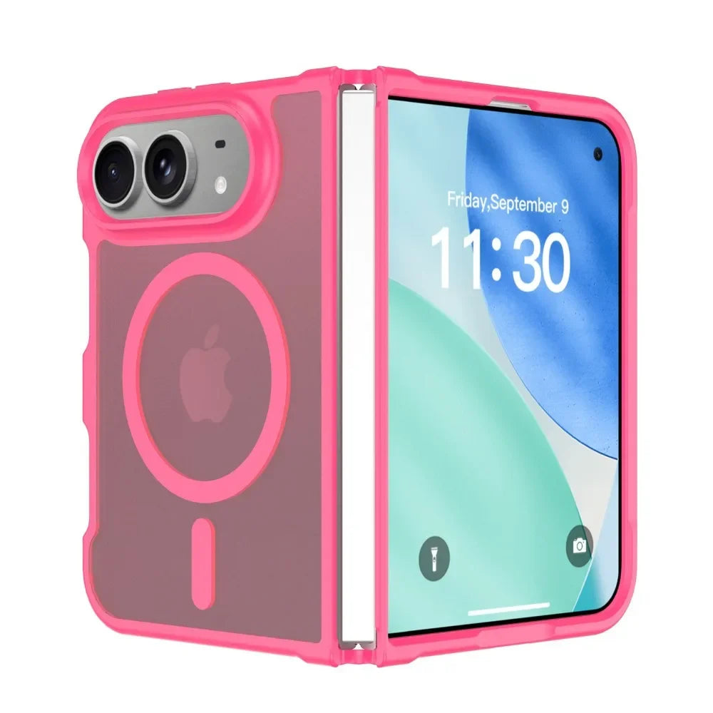 Pink translucent matte MagSafe case for iPhone Duo