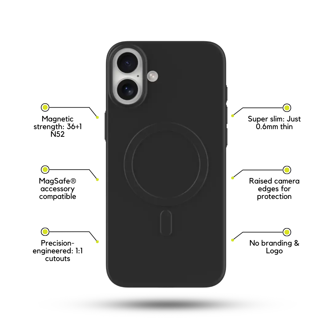Solid Black MagSafe iPhone Case