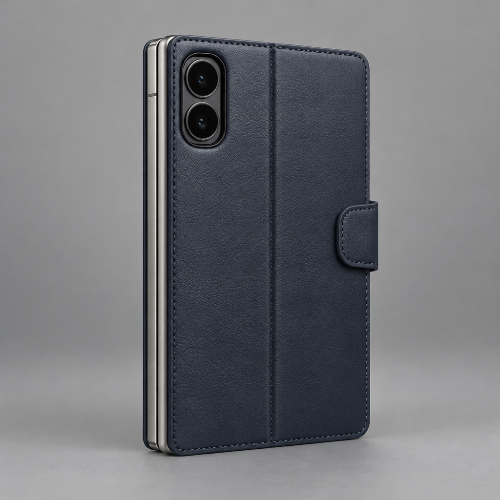 Leather Folio Wallet Case – iPhone Duo — back view
