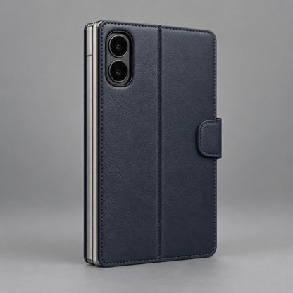 Leather Folio Wallet Case – iPhone Duo — back view