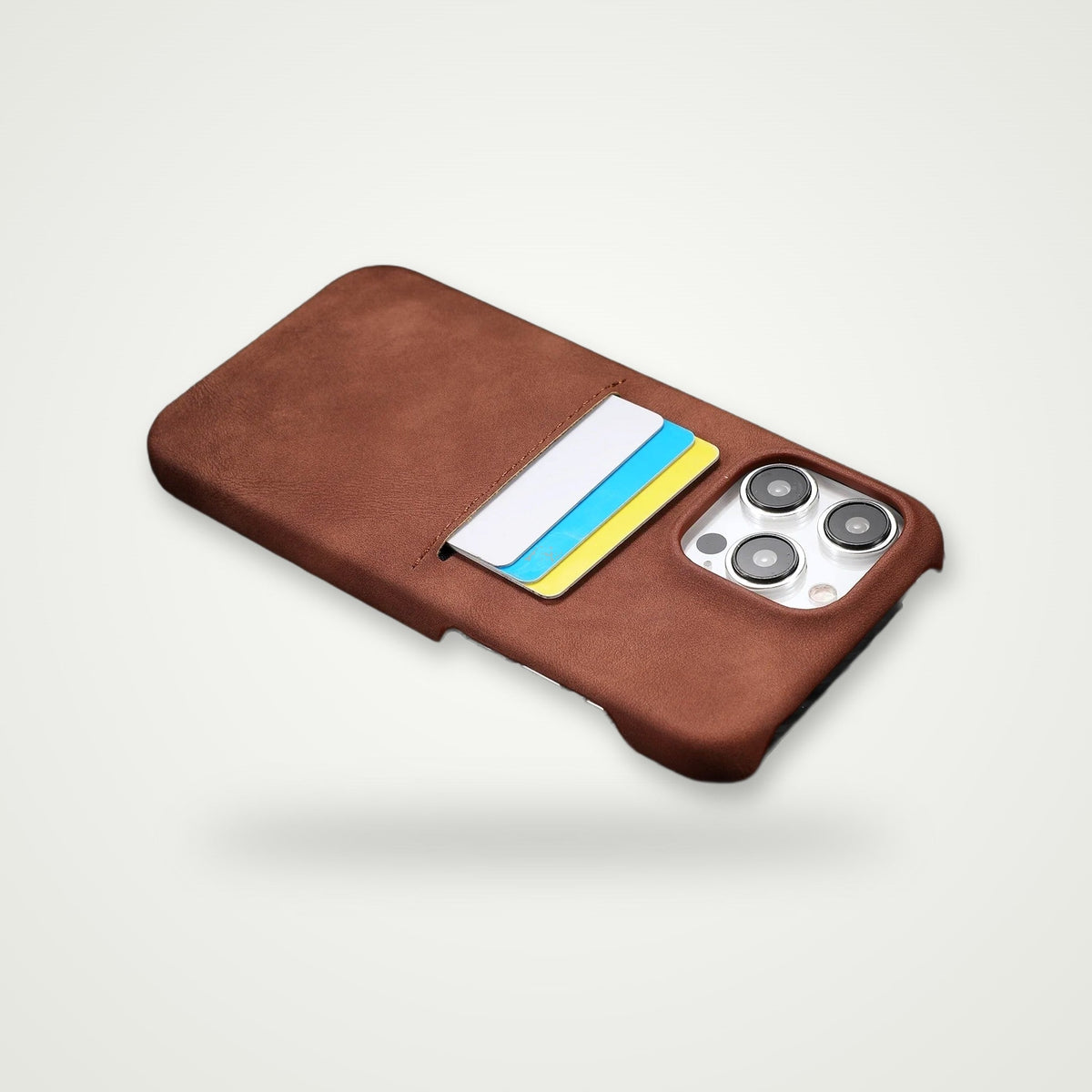 Business sheepskin-feel card case for iPhone 12–16, view 2