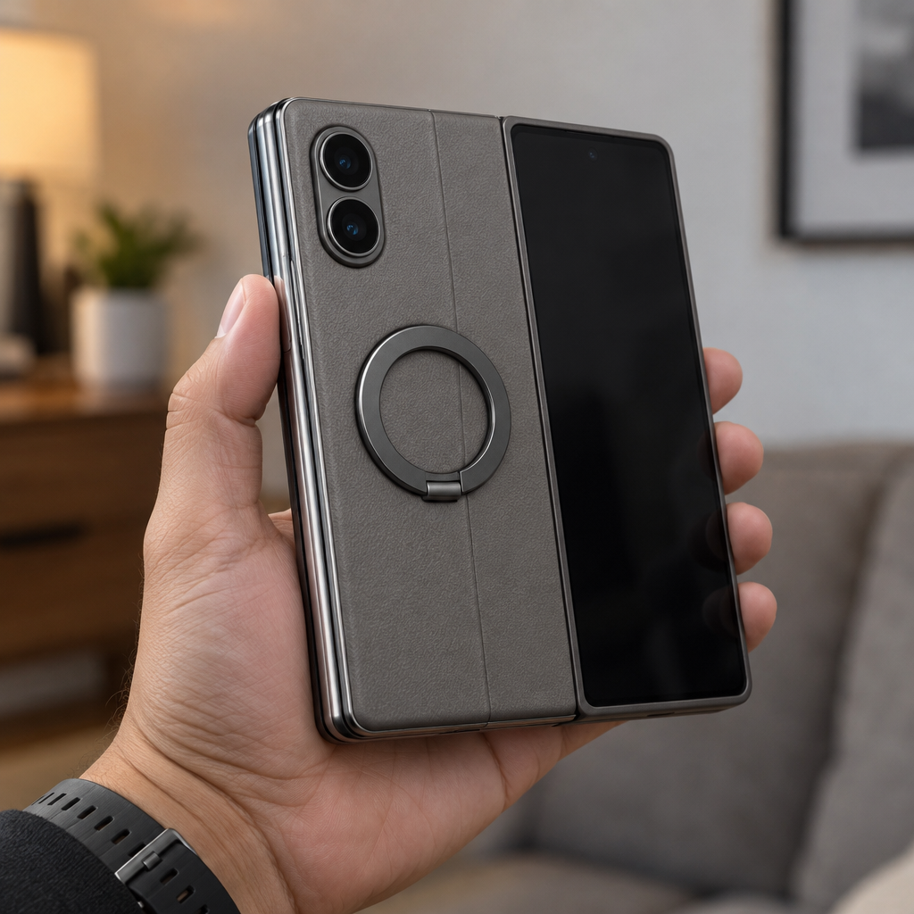 Ring-Stand Magnetic Case – iPhone Duo — in hand