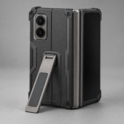 Armor Kickstand Case – iPhone Duo — back view with foldable device and kickstand open