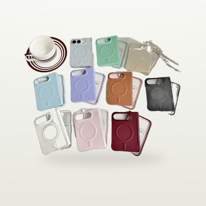 Colourblock Leather Case for iPhone Duo shown in every colourway