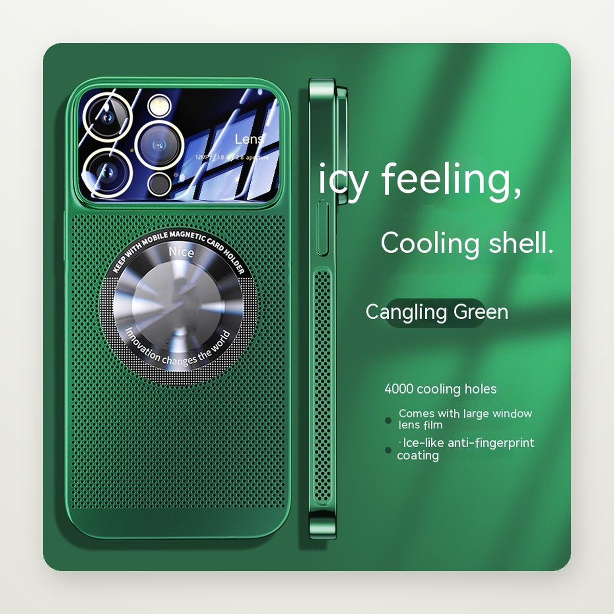 Electroplated Wide-Window Cooling MagSafe Case for iPhone 11–16