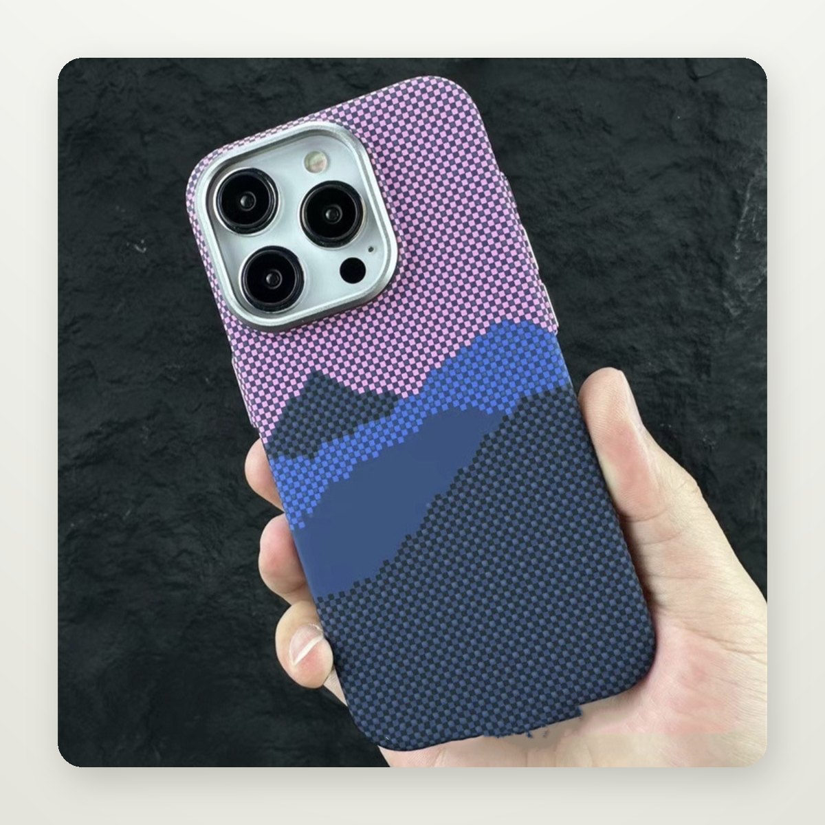 Plaid Carbon-Weave MagSafe Case for iPhone 12–16