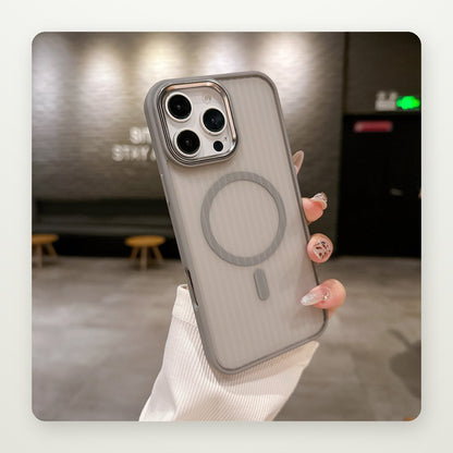 Vertical Texture Skin-Feel MagSafe Case for iPhone 11–16