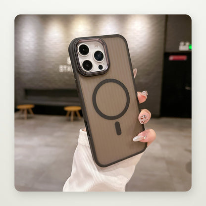 Vertical Texture Skin-Feel MagSafe Case for iPhone 11–16