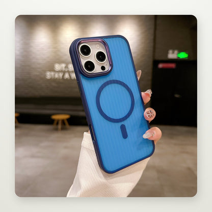 Vertical Texture Skin-Feel MagSafe Case for iPhone 11–16
