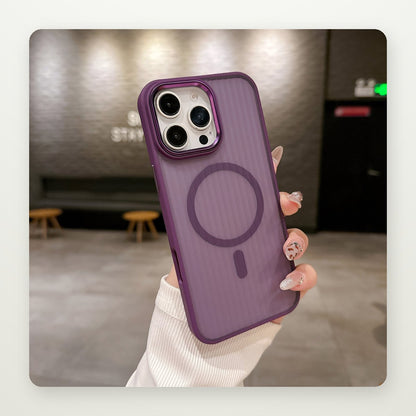 Vertical Texture Skin-Feel MagSafe Case for iPhone 11–16