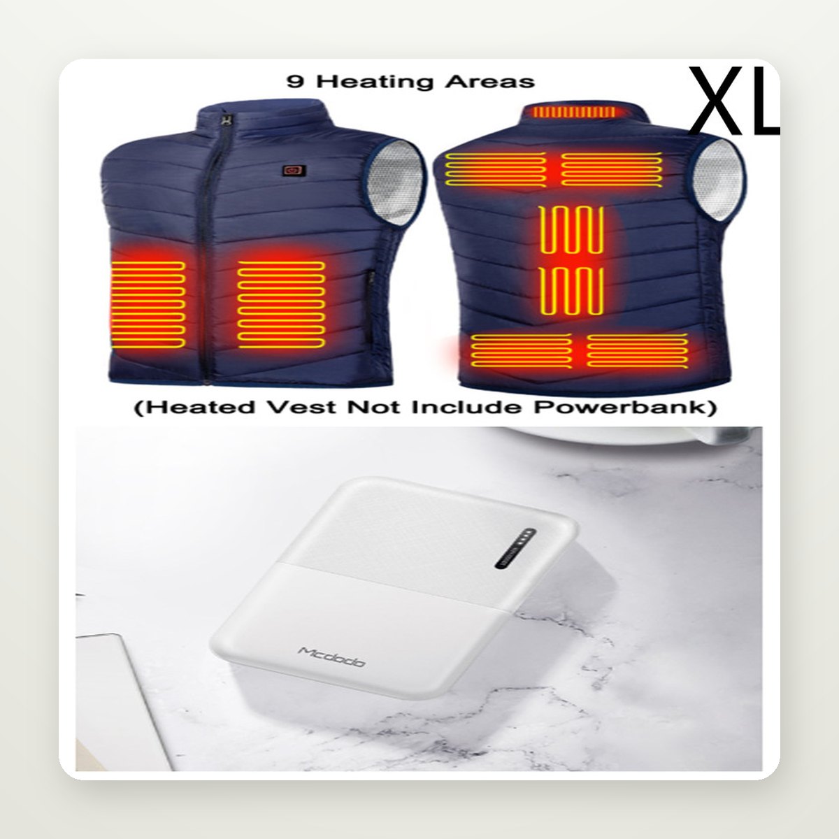 10,000mAh Dual-USB Power Bank for Heated Vests