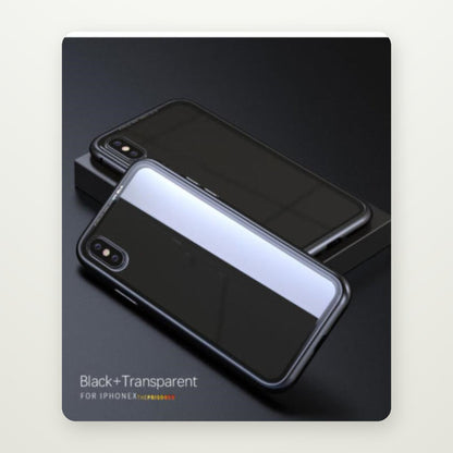Magnetic Metal Frame Tempered Glass Case for iPhone 11–15