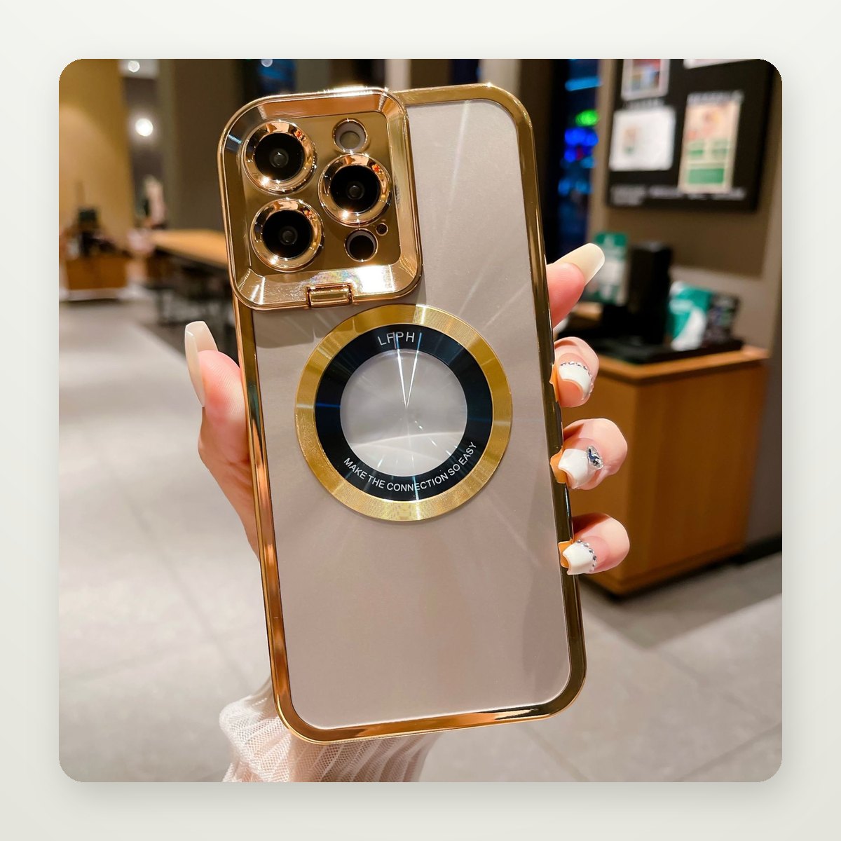 Electroplated MagSafe Case with Lens Stand for iPhone 12–16