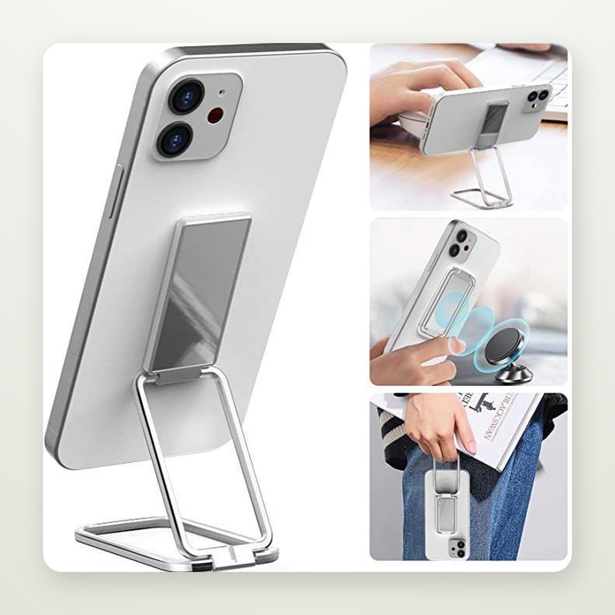 Fold-Flat Metal Ring Stand for Phones