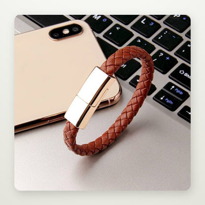 Braided Leather Bracelet Charging Cable