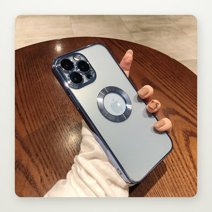 Clear Plated Case with Built-In Lens Guard for iPhone 11–15