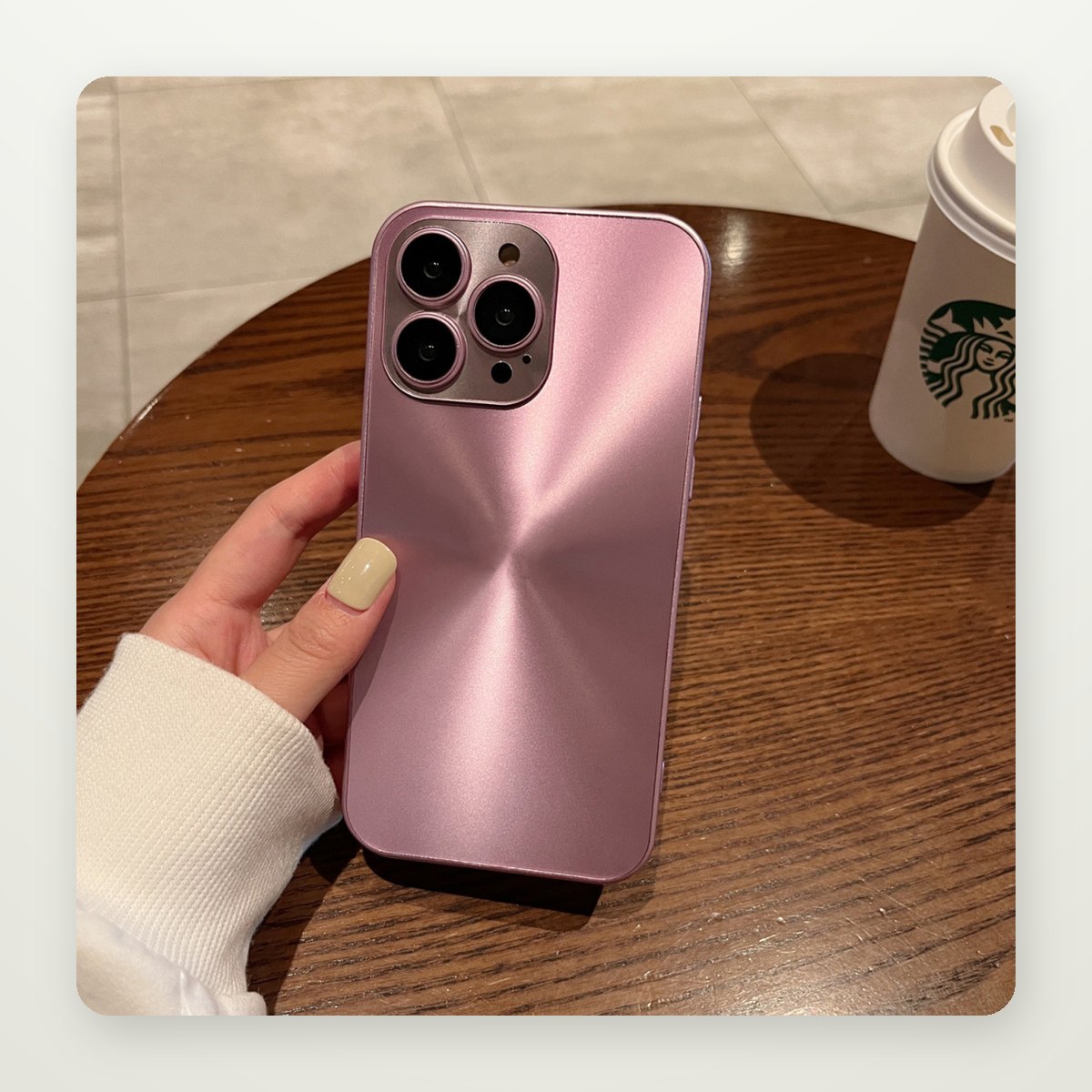 Frosted Metal Lens-Frame Case for iPhone 11–14