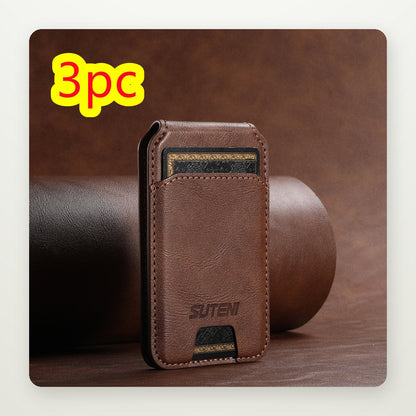 Faux Leather MagSafe Card Wallet with Stand