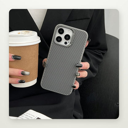 Carbon Texture Frosted Hard Case for iPhone 12–17 & Air