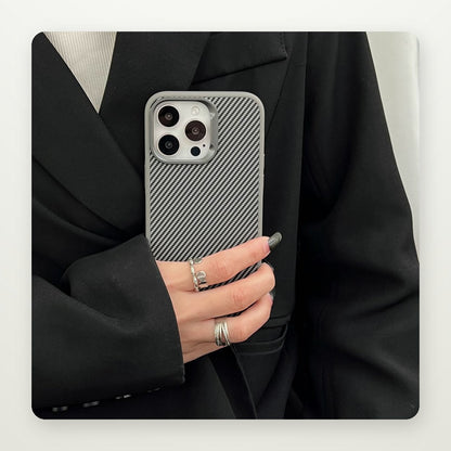 Carbon Texture Frosted Hard Case for iPhone 12–17 & Air