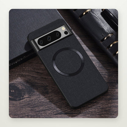 Cloth-Texture Magnetic Silicone Case for Pixel 6–10
