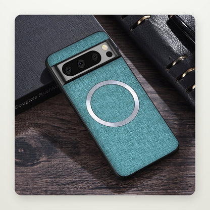 Cloth-Texture Magnetic Silicone Case for Pixel 6–10