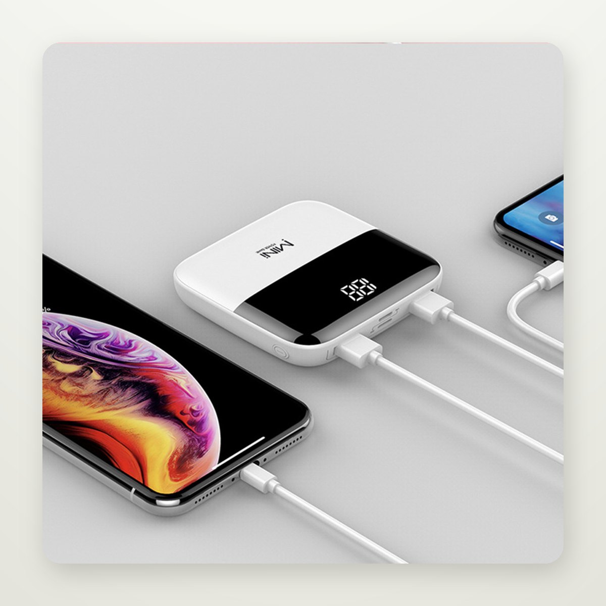 Compact 10,000mAh Power Bank with Display