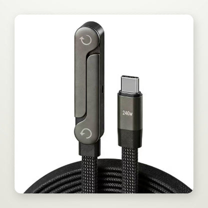 240W Braided USB-C Cable with Foldable Stand