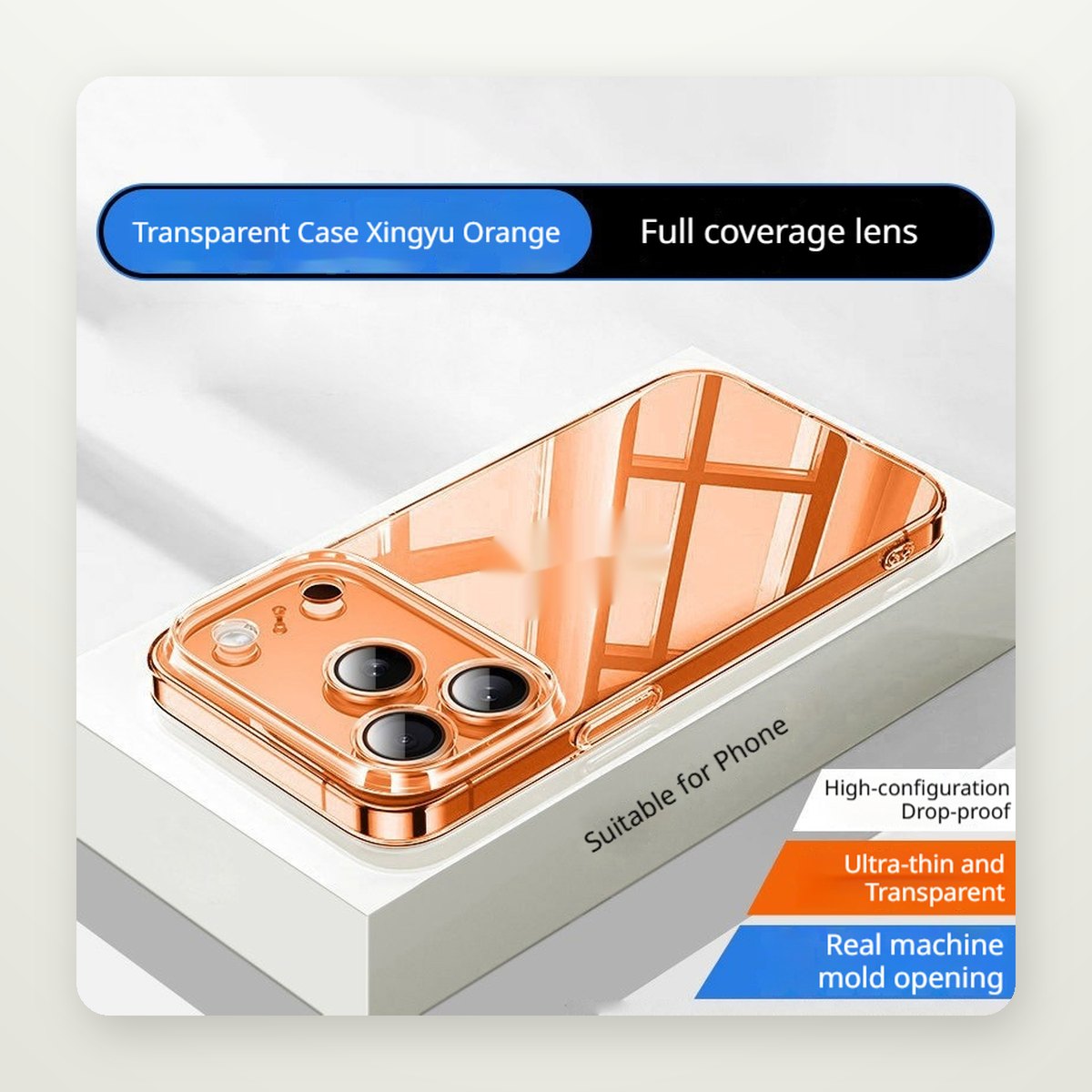 Clear Non-Slip Case with Color Frame for iPhone 15–17
