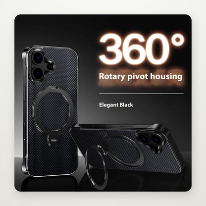 Aluminum Frameless Magnetic Stand Case for iPhone 14–17